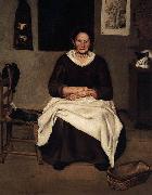 Antonio Puga Old Woman Seated Spain oil painting artist